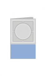 4 Karte mit Umschläge rund Banner hellblau 