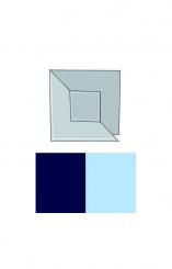 4 Quadrat Karte Quadr. d.blau-h.blau 