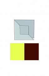 4 Quadrat Karte Quadr. gelb-braun 