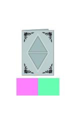 4 Reliefkarte Raute lachs/mint 