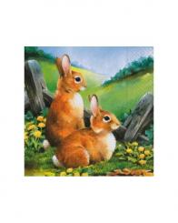 4 Servietten Häschen 