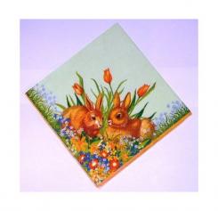 4 Servietten Osterhasen 