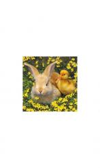 4 Servietten Ostern Hase mit Ente 