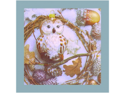 4 Servietten Weihnachten Eule im Winter 