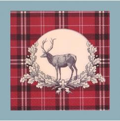 4 Servietten Weihnachten Hirsch Ornament 