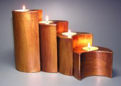 4er Set Papp Art Kerzenhalter Mond 