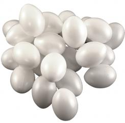 50 Eier weiß "Hühnerei" 6cm aus Kunststoff 