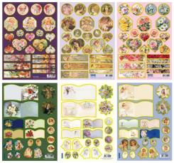 6 Stanzbögen mit Goldrand für Prägeboard Miniboox 