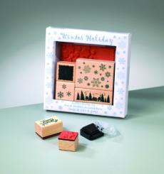 7 tlg. Plaid Stempelset Winter 