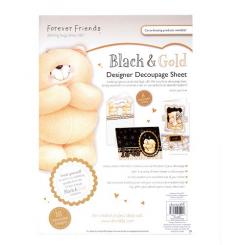 8x 3D Schneidebögen A4- Forever Friends - BLACK & GOLD 