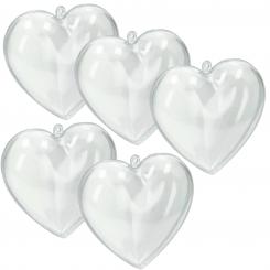 Acryl-Herz 5er Set transparent 