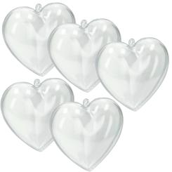 Acryl-Herz 5er Set transparent 8 cm 8 cm