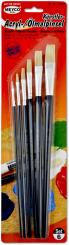 Acryl / Ölmalpinsel flach 6er Set 