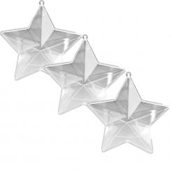 Acryl-Stern 3er Set transparent - 14cm 