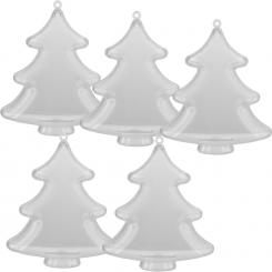Acryl-Tannenbaum 5er Set transparent - 10 cm 