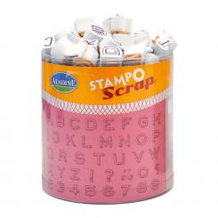 Aladine STAMPO Scrap, Gummi-Stempelset + Stempelkissen 3 mini Alphabete + Zahlen - 104tlg. 