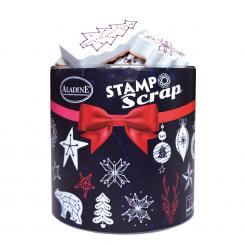 Aladine STAMPO Scrap, Gummi-Stempelset + Stempelkissen Constellation 33tlg. 