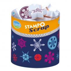 Aladine STAMPO Scrap, Gummi-Stempelset + Stempelkissen Schneeflocke 27tlg. 