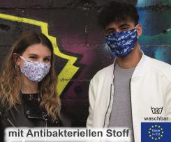 Alltagsmasken - Behelfs Mund Nase Maske - mit antibakteriellen Stoff 
