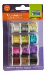 Aluminiumdraht Aludraht Ø1mm 12 Rollen je 3m Eloxiert 