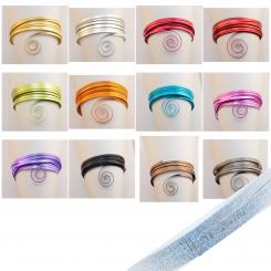 Aluminiumdraht Aludraht Flach Embossed flat 5x1mm x 5m Eloxiert 