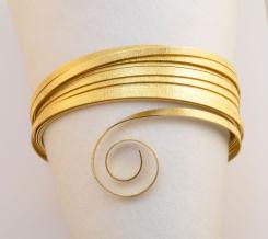 Aluminiumdraht Aludraht Flach Embossed flat 5x1mm x 5m Light Gold Light Gold