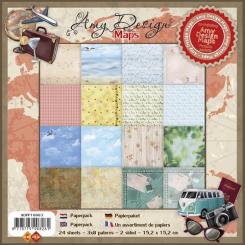 Amy Design Paperpack Papier Set Maps 24 tlg. 15,2x15,2cm 