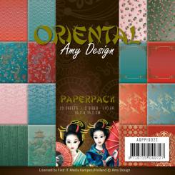 Amy Design Paperpack Papier Set Oriental 23 Blatt - 170g - 15,2x15,2cm 