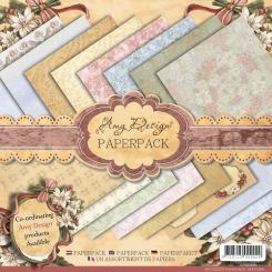 Amy Design Paperpack Papier Set Vintage Christmas 24 tlg. 15,2x15,2cm 