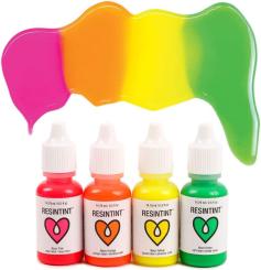 ArtResin - ResinTint Neons Flüssig-Pigmente für Gießharz - 4 Flaschen a 14,79ml 