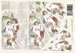 Bastelset Pyramiden-Faltkarte Pärchen mit Colli von Staf Wesenbeek 