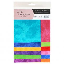 Baumwollstoff Webware Wolken / Batik Design Tissu de Marie - 13 Stck a 12,5x12,5cm 