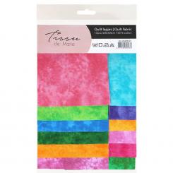 Baumwollstoff Webware Wolken / Batik Design Tissu de Marie - 13 Stck a 12,5x12,5cm 