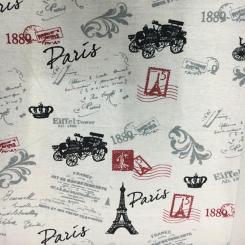 Baumwollstoff Webware bedruckt "Vintage" 50x70cm Paris 1889 Paris 1889