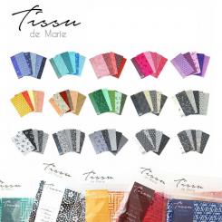 Baumwollstoff Webware mit Muster Tissu de Marie - 5 Stck a 50x57cm 