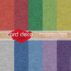 Card Deco Color - Sparkles Paperpack - DIN A4 - Christmas  – 170gr - 20 Blatt 