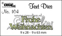 CREAlies Stanzschablone Text Deutsch Set: Frohe Weihnachten 2tlg 