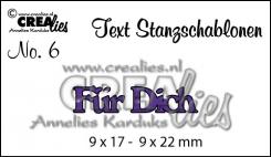 CREAlies Stanzschablone Text Deutsch Set: Für Dich 1tlg 