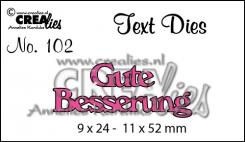 CREAlies Stanzschablone Text Deutsch Set: Gute Besserung 2tlg 