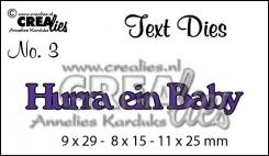 CREAlies Stanzschablone Text Deutsch Set: Hurra ein Baby 2tlg 