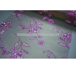 CREApop Deko-Stoff Glimmer Blumen lila, 29cm x 1m 