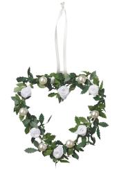 CREApop Rosenherz mit Perlen ca. 9 cm, weiss 