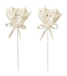 CREApop Sticker-Pick Hochzeitsherz-Tauben Creme, 2 Stück 