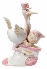 CREApop Storch im Schuh rosa 8,5cm 