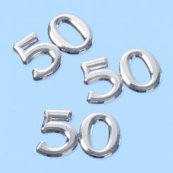 CREApop Streuteile Zahl 50 silber ca. 1,5cm / 1 Stk. 