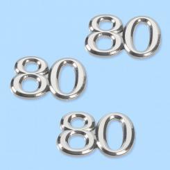CREApop Streuteile Zahl 80 silber ca. 1,5cm / 1 Stk. 