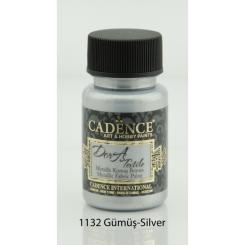 Cadence Dora Textil Glitzer-Metallic - Stoffmalfarbe - 50ml Silber Silber
