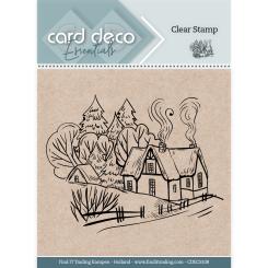 Card Deco Essentials Clearstempel  - Weihnachts Haus 