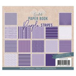 Card Deco Essentials Paperpack - 15,2  x 15,2cm 170g/m²  - 22 Blatt - Lila Streifen 
