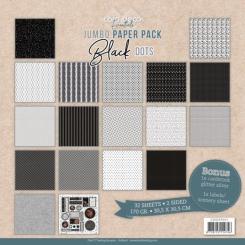 Card Deco Essentials Paperpack - 30,5  x 30,5cm 170g/m²  - 16 Blatt - Schwarz 